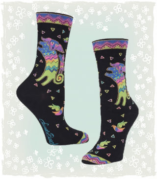 Women’s Playing Dog and Puppies Crew Socks